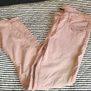 Mauve colored AE jeggings